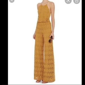 Miguelina Crochet Yellow Delphine Jumpsuit